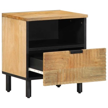 vidaXL Κομοδίνα 2 τεμ. καφέ 40x33x46cm από μασίφ ξύλο Mango