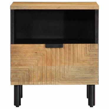 vidaXL Κομοδίνα 2 τεμ. καφέ 40x33x46cm από μασίφ ξύλο Mango