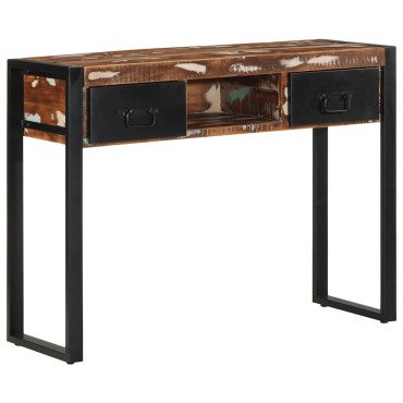 vidaXL Τραπέζι κονσόλας Πολύχρωμο 100x35x75cm Στερεό ξύλο ανακτημένο