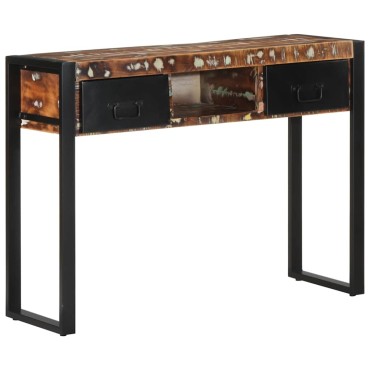 vidaXL Τραπέζι κονσόλας Πολύχρωμο 100x35x75cm Στερεό ξύλο ανακτημένο