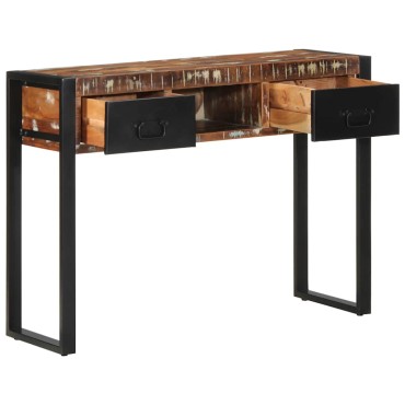 vidaXL Τραπέζι κονσόλας Πολύχρωμο 100x35x75cm Στερεό ξύλο ανακτημένο