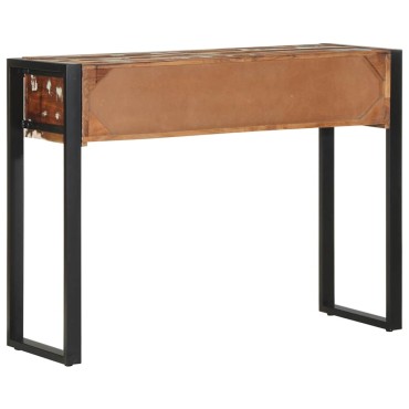 vidaXL Τραπέζι κονσόλας Πολύχρωμο 100x35x75cm Στερεό ξύλο ανακτημένο