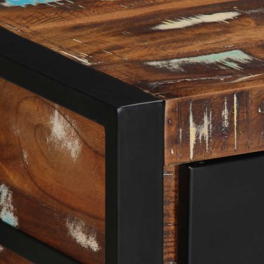 vidaXL Τραπέζι κονσόλας Πολύχρωμο 100x35x75cm Στερεό ξύλο ανακτημένο