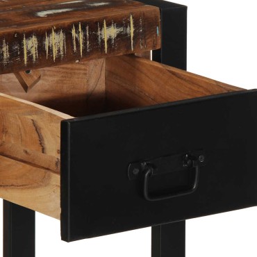 vidaXL Τραπέζι κονσόλας Πολύχρωμο 100x35x75cm Στερεό ξύλο ανακτημένο