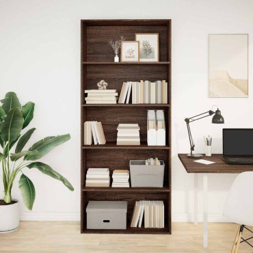 vidaXL Ντουλάπι βιβλίων καφέ δρυς 80x30x189cm Κατασκευασμένο ξύλο 1 τεμ.