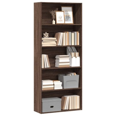 vidaXL Ντουλάπι βιβλίων καφέ δρυς 80x30x189cm Κατασκευασμένο ξύλο 1 τεμ.