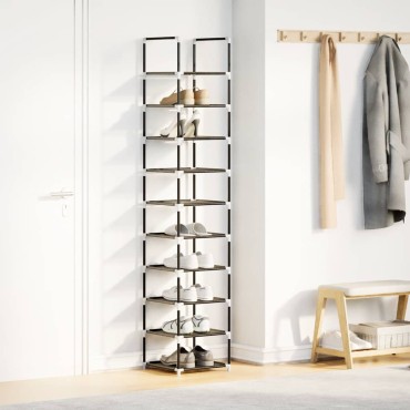 Ράφι παπουτσιών vidaXL 10 επιπέδων μαύρο 33x33x174cm