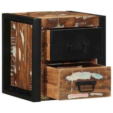 vidaXL Κομοδίνα 2 τεμ. Πολύχρωμο 40x35x40cm Ξύλο μασίφ αναγεννημένο