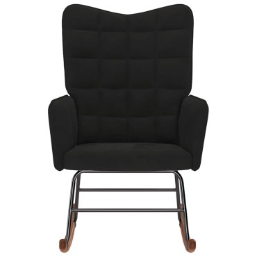 vidaXL Πολυθρόνα Κουνιστή Μαύρη Βελούδινη 61x78x98cm 1 τεμ.