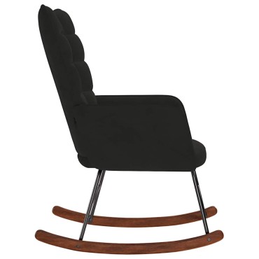 vidaXL Πολυθρόνα Κουνιστή Μαύρη Βελούδινη 61x78x98cm 1 τεμ.