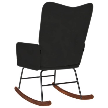 vidaXL Πολυθρόνα Κουνιστή Μαύρη Βελούδινη 61x78x98cm 1 τεμ.