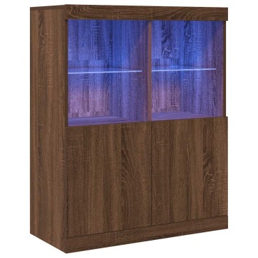 vidaXL Μπουφές Καφέ Δρυς 81x37x100cm από Επεξεργασμένο Ξύλο 1 τεμ.