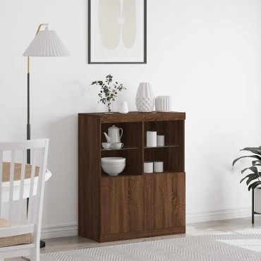 vidaXL Μπουφές Καφέ Δρυς 81x37x100cm από Επεξεργασμένο Ξύλο 1 τεμ.