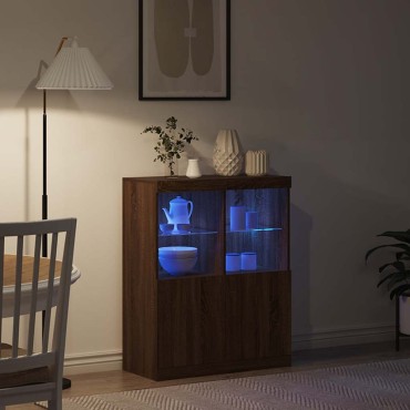 vidaXL Μπουφές Καφέ Δρυς 81x37x100cm από Επεξεργασμένο Ξύλο 1 τεμ.