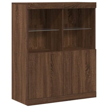 vidaXL Μπουφές Καφέ Δρυς 81x37x100cm από Επεξεργασμένο Ξύλο 1 τεμ.