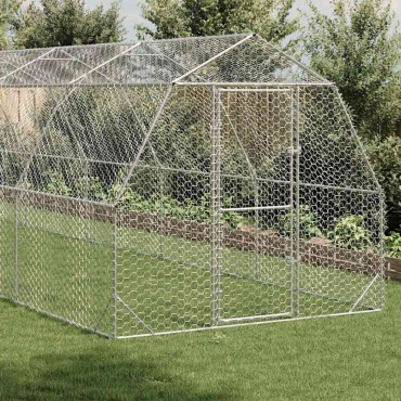 vidaXL Τρέξιμο για κοτόπουλα 2,5x10x2,25 μ. από Γαλβ. Χάλυβα