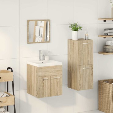 vidaXL Σετ Επίπλων Μπάνιου 4 τεμ. Sonoma Δρυς Επεξεργασμένο Ξύλο 42x39x18cm