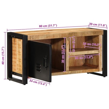 ντουλάπι τηλεόρασης vidaXL 80x30x40cm Στερεό ακατέργαστο ξύλο Mango
