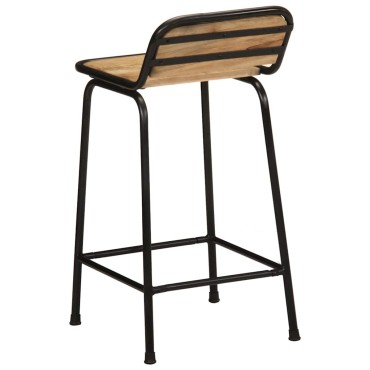 vidaXL Bar Stools 2 τεμ. 46x35,5x80cm Στερεό ξύλο Rough Mango