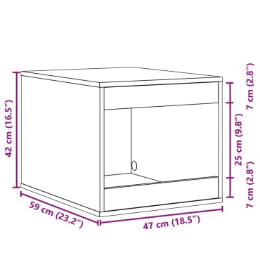 vidaXL Περίβλημα καπνιστή δρυς 47x59x42 cm Κατασκευασμένο ξύλο