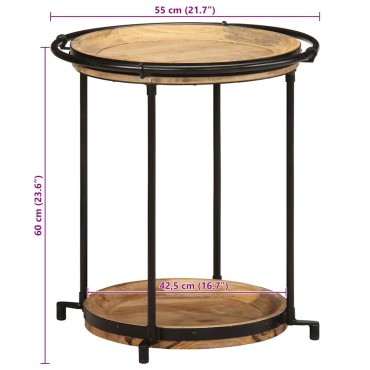 vidaXL Συνοδευτικό τραπέζι 55x60cm Μασίφ ξύλο Mango