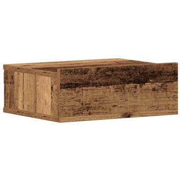 vidaXL Πλωτό κομοδίνο Παλιό ξύλο 40x32x15cm Κατασκευασμένο ξύλο 1 τεμ.