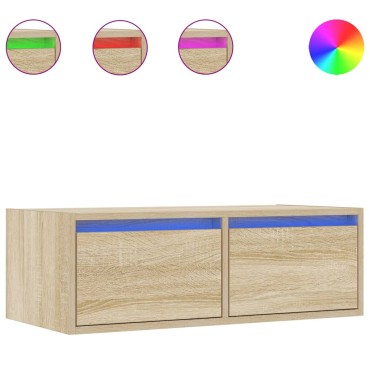 ντουλάπι τηλεόρασης vidaXL με φώτα LED Sonoma Oak 75x35,5x25cm