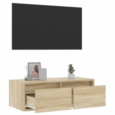 ντουλάπι τηλεόρασης vidaXL με φώτα LED Sonoma Oak 75x35,5x25cm