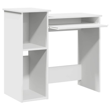 Γραφείο vidaXL με ράφια Λευκό 84x40x78cm Κατασκευασμένο ξύλο 1 τεμ.