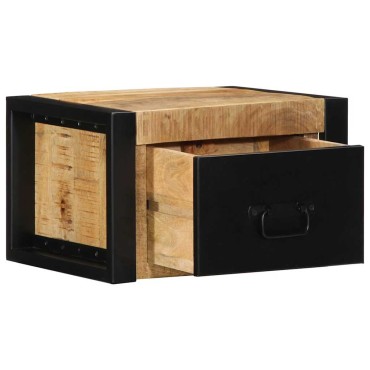 vidaXL Κομοδίνο 40x35x25cm Στερεό ακατέργαστο ξύλο Mango 1 τεμ.
