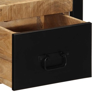 vidaXL Κομοδίνο 40x35x25cm Στερεό ακατέργαστο ξύλο Mango 1 τεμ.