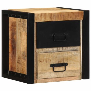 vidaXL Κομοδίνο 40x35x40cm Στερεό ακατέργαστο ξύλο Mango 1 τεμ.