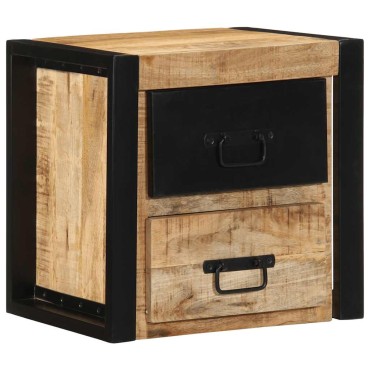 vidaXL Κομοδίνο 40x35x40cm Στερεό ακατέργαστο ξύλο Mango 1 τεμ.