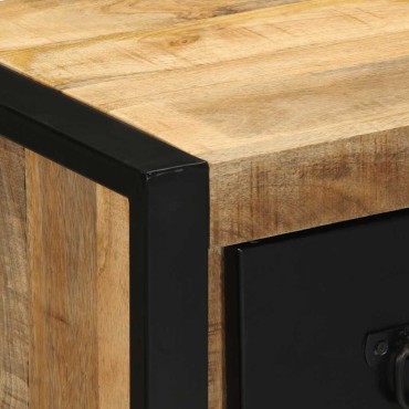 vidaXL Κομοδίνο 40x35x40cm Στερεό ακατέργαστο ξύλο Mango 1 τεμ.