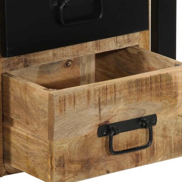 vidaXL Κομοδίνο 40x35x40cm Στερεό ακατέργαστο ξύλο Mango 1 τεμ.