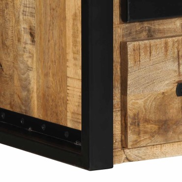 vidaXL Κομοδίνο 40x35x40cm Στερεό ακατέργαστο ξύλο Mango 1 τεμ.