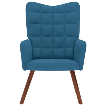 vidaXL Πολυθρόνα Relax Μπλε Βελούδινη 61,5x69x95,5cm 1 τεμ.