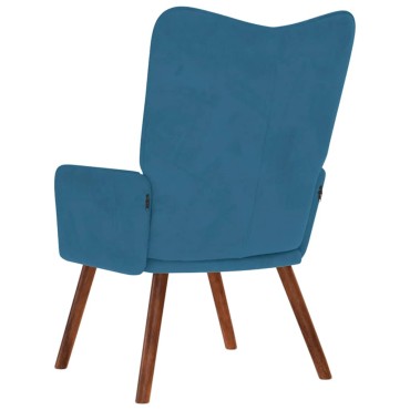 vidaXL Πολυθρόνα Relax Μπλε Βελούδινη 61,5x69x95,5cm 1 τεμ.