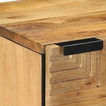 vidaXL Κομοδίνα 2 τεμ. καφέ 40x33x46cm από μασίφ ξύλο Mango