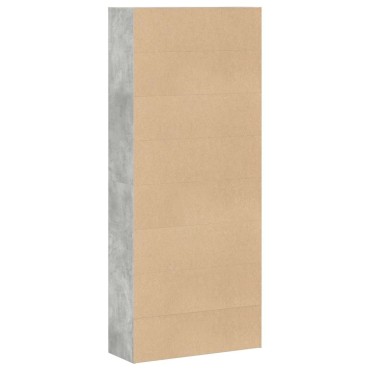 ντουλάπι βιβλίων vidaXL Γκρι μπετόν 80x30x189cm Κατασκευασμένο ξύλο
