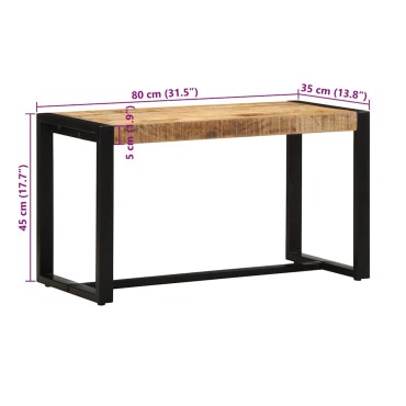 Πάγκος vidaXL 80x35x45cm Στερεό ακατέργαστο ξύλο Mango