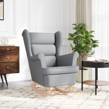 vidaXL Κουνιστή καρέκλα ανοιχτό γκρι 74x90x102cm Ύφασμα