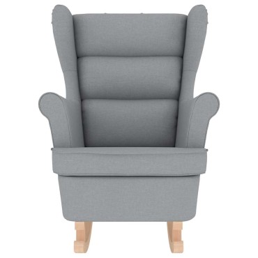 vidaXL Κουνιστή καρέκλα ανοιχτό γκρι 74x90x102cm Ύφασμα