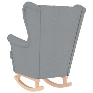 vidaXL Κουνιστή καρέκλα ανοιχτό γκρι 74x90x102cm Ύφασμα