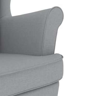 vidaXL Κουνιστή καρέκλα ανοιχτό γκρι 74x90x102cm Ύφασμα