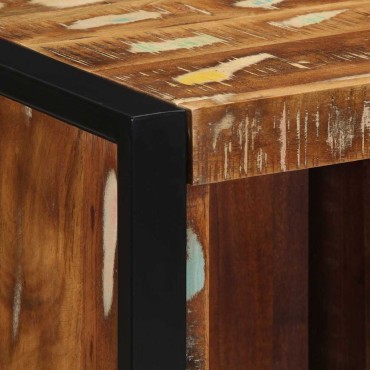 vidaXL Κομοδίνο Πολύχρωμο 40x35x40cm Στερεό ξύλο αναγεννημένο 1 τεμ.