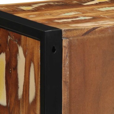 vidaXL Κομοδίνο Πολύχρωμο 40x35x40cm Στερεό ξύλο αναγεννημένο 1 τεμ.
