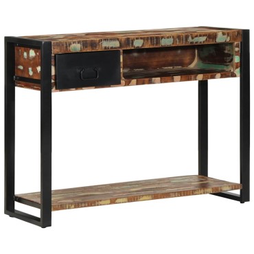 vidaXL Τραπέζι κονσόλας Πολύχρωμο 100x35x75cm Στερεό ξύλο ανακτημένο