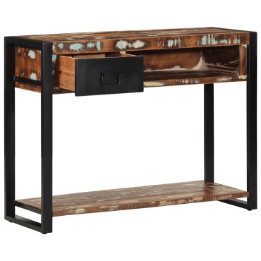 vidaXL Τραπέζι κονσόλας Πολύχρωμο 100x35x75cm Στερεό ξύλο ανακτημένο