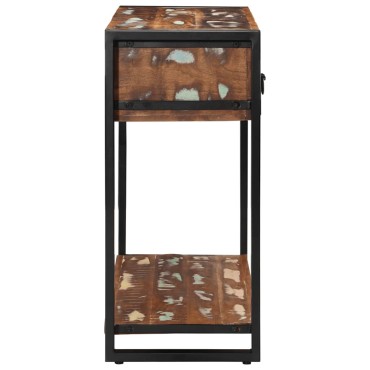 vidaXL Τραπέζι κονσόλας Πολύχρωμο 100x35x75cm Στερεό ξύλο ανακτημένο